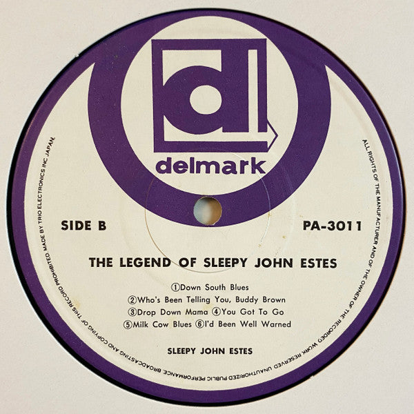 Sleepy John Estes - The Legend Of Sleepy John Estes (Vinyl, LP, Album, Reissue, Stereo) Very Good (VG) / Very Good (VG)