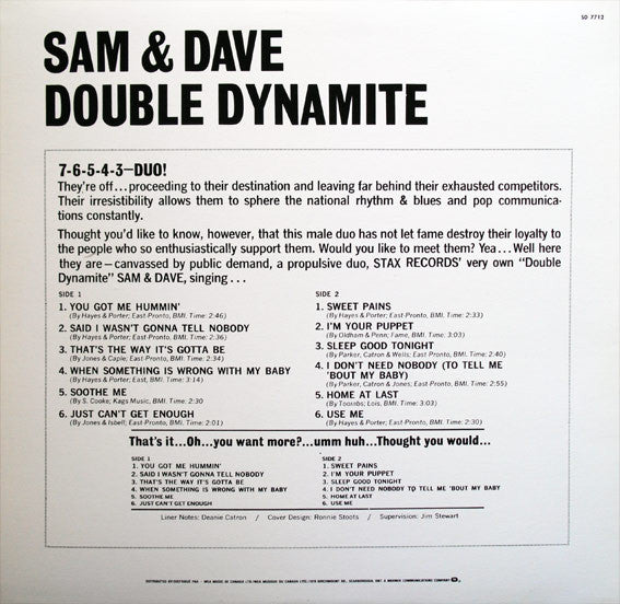 Sam & Dave - Double Dynamite (Vinyl, LP, Album, Reissue) Very Good Plus (VG+) / Very Good (VG)