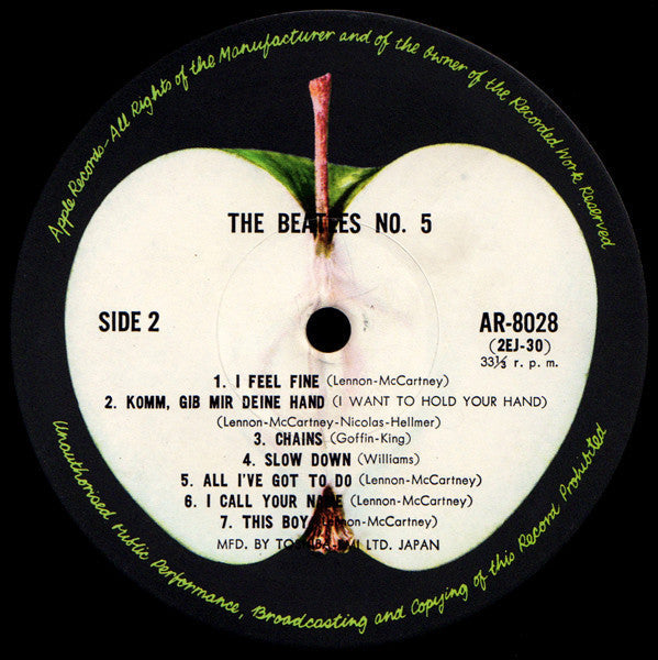 The Beatles - Beatles No. 5 (Vinyl, LP, Compilation, Reissue, Mono)