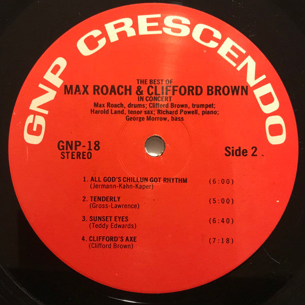 Clifford Brown And Max Roach - The Best Of Max Roach And Clifford Brown In Concert! (Vinyl, LP, Album, Reissue, Stereo) Very Good Plus (VG+) / Very Good Plus (VG+)