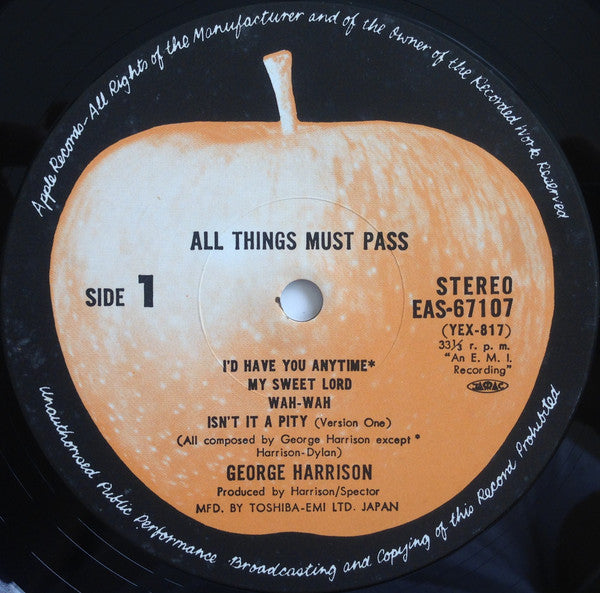 George Harrison - All Things Must Pass (3xVinyl, Box Set, LP, Album, Reissue) Very Good Plus (VG+) / Very Good (VG)