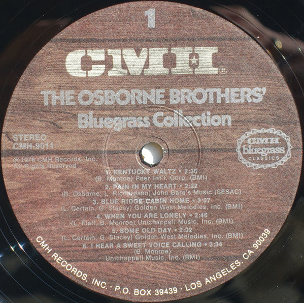 The Osborne Brothers - The Osborne Brothers' Bluegrass Collection (2xVinyl, LP, Album, Stereo) Very Good Plus (VG+) / Good Plus (G+)