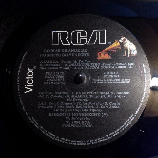 Roberto Goyeneche - Lo Más Grande De Roberto Goyeneche (Vinyl, LP, Compilation, Stereo) Very Good Plus (VG+) / Good Plus (G+)