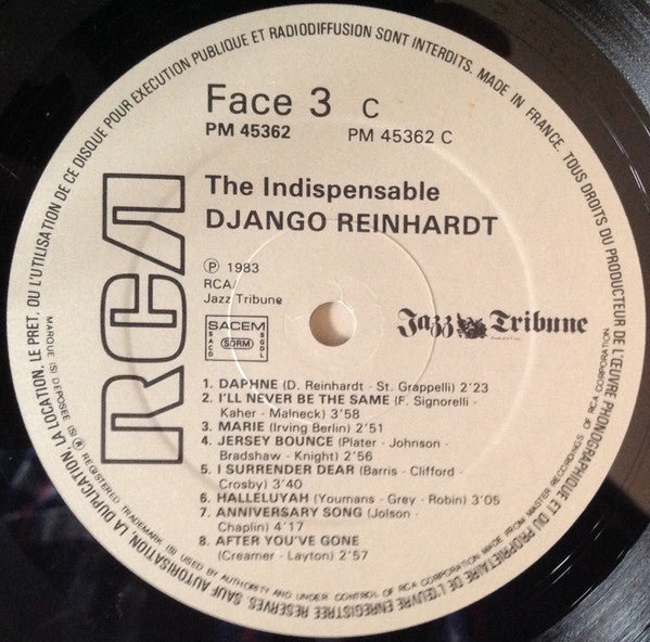 Django Reinhardt - The Indispensable Django Reinhardt (1949-1950) (2xVinyl, LP, Compilation) Near Mint (NM or M-) / Very Good Plus (VG+)