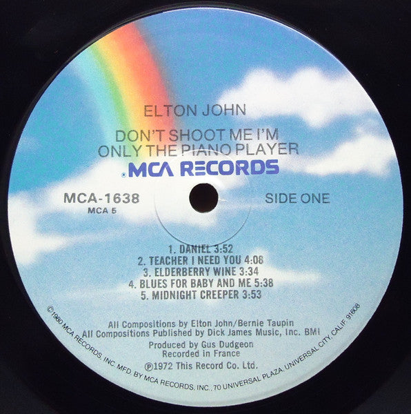 Elton John - Don't Shoot Me I'm Only The Piano Player (Vinyl, LP, Album, Reissue) Very Good (VG) / Very Good (VG)