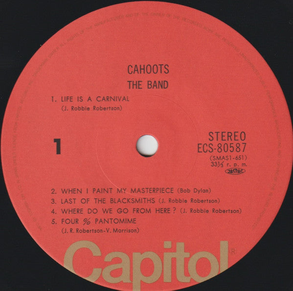 The Band - Cahoots (Vinyl, LP, Album, Reissue) Very Good Plus (VG+) / Very Good Plus (VG+)