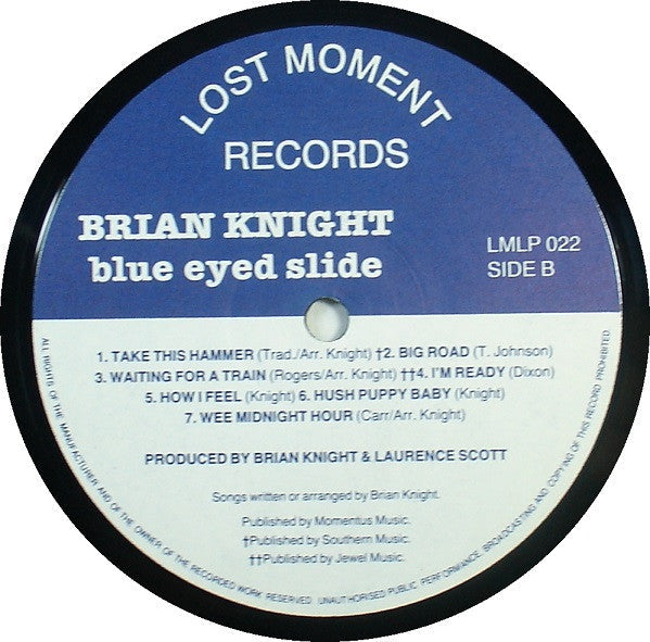 Brian Knight - Blue Eyed Slide (Vinyl, LP) Very Good Plus (VG+) / Very Good Plus (VG+)