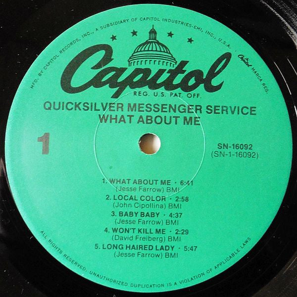 Quicksilver Messenger Service - What About Me (Vinyl, LP, Album, Reissue) Good Plus (G+) / Very Good (VG)