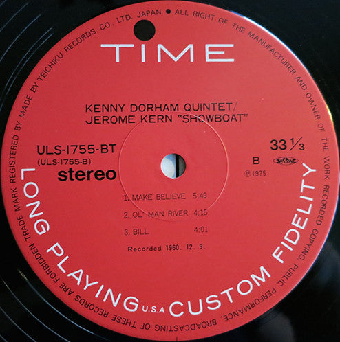 The Kenny Dorham Quintet - Jerome Kern Showboat (Vinyl, LP, Album, Reissue) Very Good Plus (VG+) / Very Good (VG)