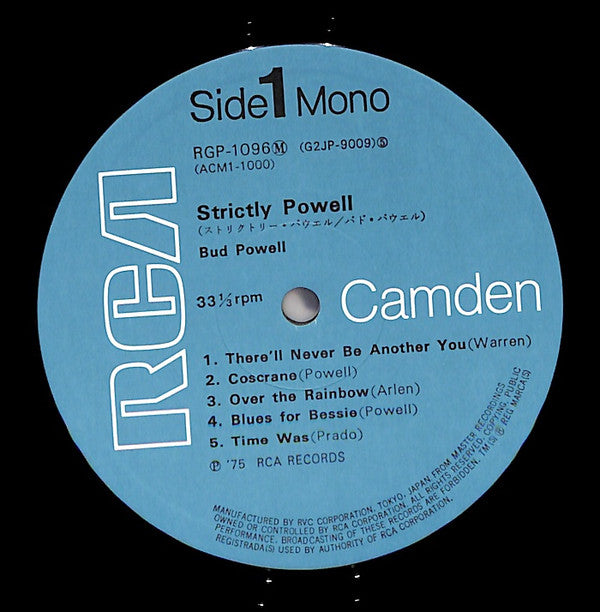 The Bud Powell Trio - Strictly Powell (Vinyl, LP, Album, Reissue, Mono) Very Good (VG) / Good Plus (G+)
