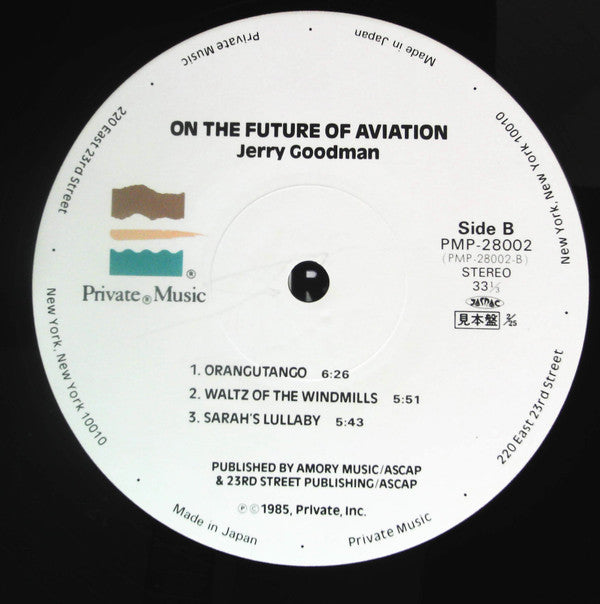 Jerry Goodman - On The Future Of Aviation (Vinyl, LP, Album, Promo, Stereo) Very Good Plus (VG+) / Very Good Plus (VG+)