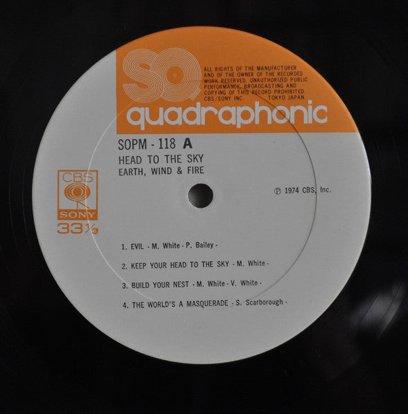 Earth, Wind & Fire - Head To The Sky (Vinyl, LP, Album, Quadraphonic) Near Mint (NM or M-) / Near Mint (NM or M-)