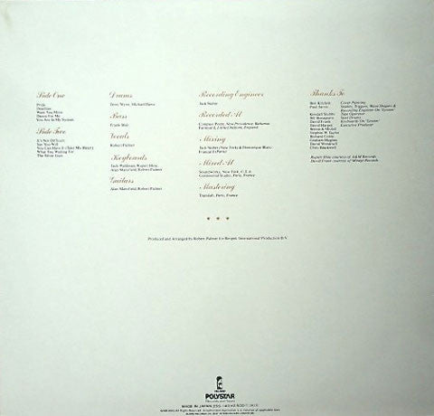 Robert Palmer - Pride (Vinyl, LP, Album, Stereo) Very Good (VG) / Very Good Plus (VG+)