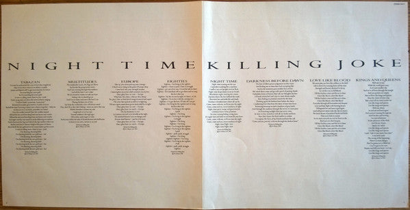 Killing Joke - Night Time (Vinyl, LP, Album) Very Good Plus (VG+) / Very Good (VG)