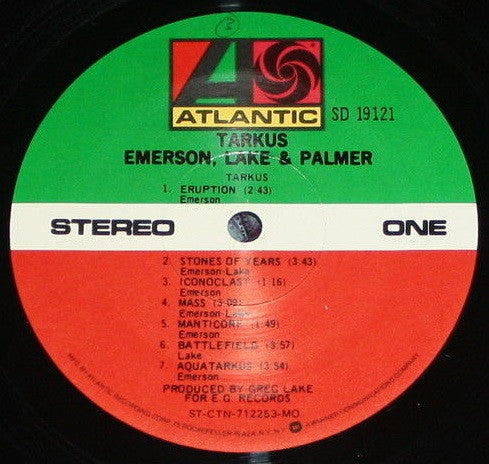Emerson, Lake & Palmer - Tarkus (Vinyl, LP, Album, Reissue, Stereo) Very Good (VG) / Good Plus (G+)