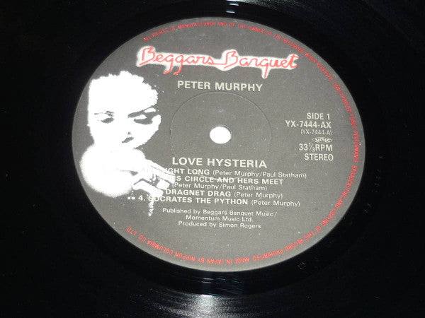 Peter Murphy - Love Hysteria (Vinyl, LP, Album) Very Good Plus (VG+) / Very Good Plus (VG+)