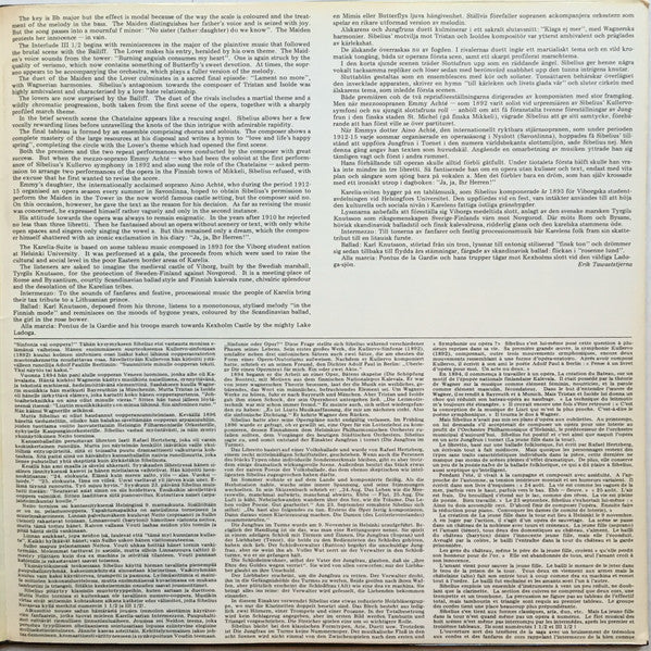 Jean Sibelius - Jungfrun I Tornet (Opera In One Act) / Karelia Suite Op. 11 (Vinyl, LP, Album, Stereo) Very Good Plus (VG+) / Very Good Plus (VG+)