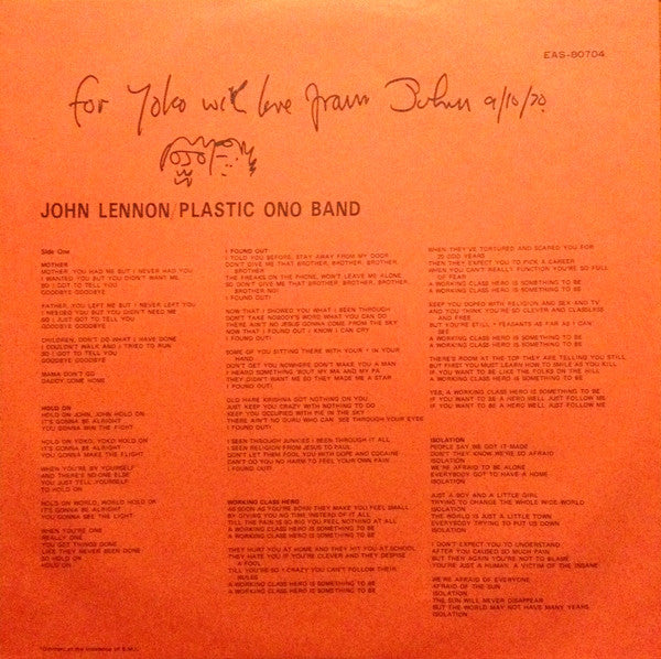 John Lennon - Plastic Ono Band (Vinyl, LP, Album, Reissue, Stereo)