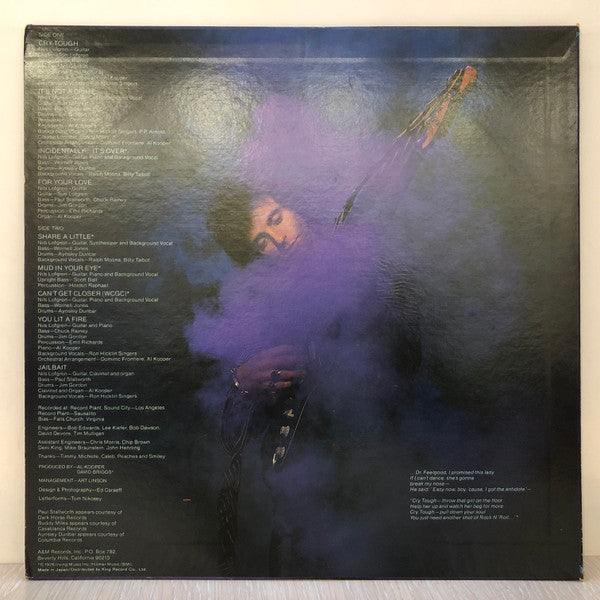 Nils Lofgren - Cry Tough (Vinyl, LP, Album) Near Mint (NM or M-) / Very Good Plus (VG+)