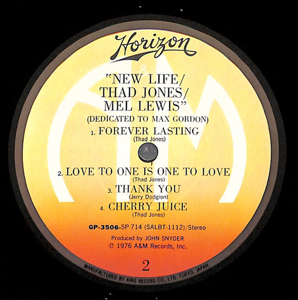 Thad Jones & Mel Lewis - New Life (Dedicated To Max Gordon) (Vinyl, LP, Album) Very Good Plus (VG+) / Very Good Plus (VG+)