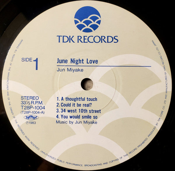 Jun Miyake - June Night Love (Vinyl, LP, Album, Stereo)