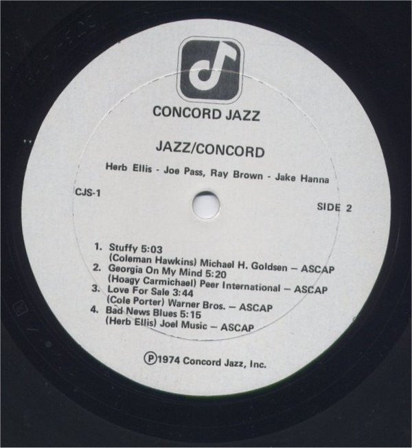 Joe Pass - Jazz/Concord (Vinyl, LP, Album, Stereo) Very Good (VG) / Good Plus (G+)