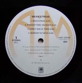 Y & T - Mean Streak (Vinyl, LP, Album, Stereo)