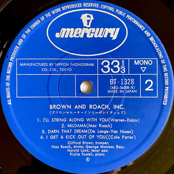 Clifford Brown And Max Roach - Brown And Roach Incorporated (Vinyl,...