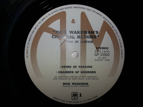 Rick Wakeman - Rick Wakeman's Criminal Record (Vinyl, LP, Album) Very Good (VG) / Very Good (VG)