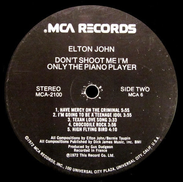 Elton John - Don't Shoot Me I'm Only The Piano Player (Vinyl, LP, Album) Very Good (VG) / Good Plus (G+)