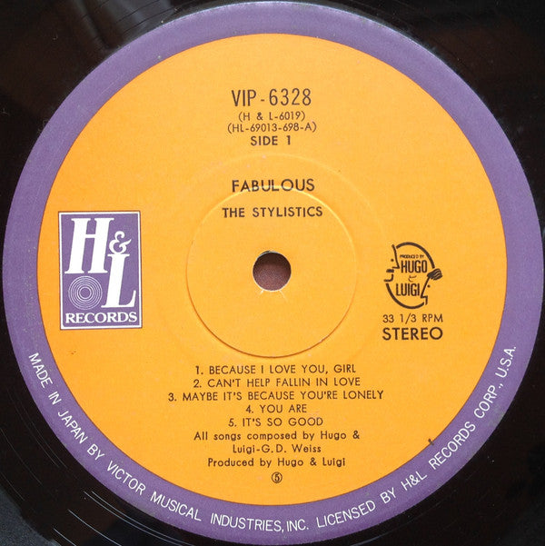 The Stylistics - Fabulous = 16 Bars of Love (Vinyl, LP, Album) Very Good (VG) / Very Good (VG)