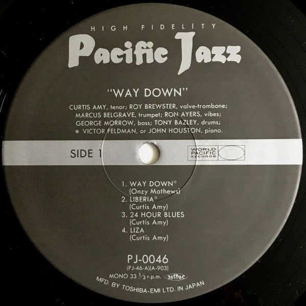 Curtis Amy - Way Down (Vinyl, LP, Album, Reissue, Mono) Near Mint (NM or M-) / Near Mint (NM or M-)