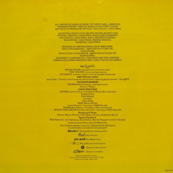The Crusaders - Standing Tall (Vinyl, LP, Album) Very Good (VG) / Very Good Plus (VG+)