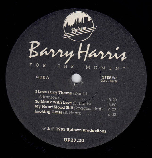 Barry Harris (2) - For The Moment (Vinyl, LP, Album) Very Good Plus (VG+) / Very Good Plus (VG+)