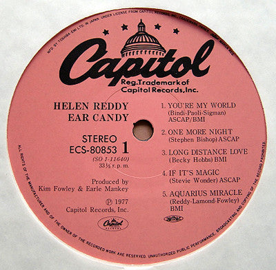 Helen Reddy - Ear Candy (Vinyl, LP, Album) Very Good Plus (VG+) / Near Mint (NM or M-)