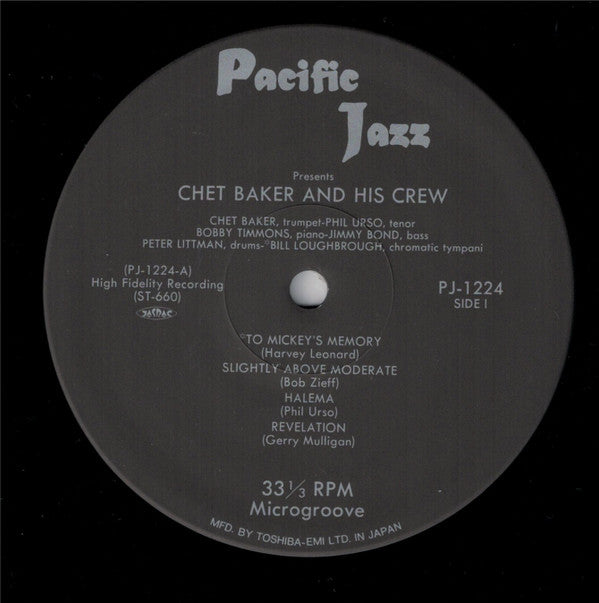 Chet Baker & Crew - Chet Baker & Crew (Vinyl, LP, Album, Reissue, Mono) Very Good Plus (VG+) / Very Good Plus (VG+)