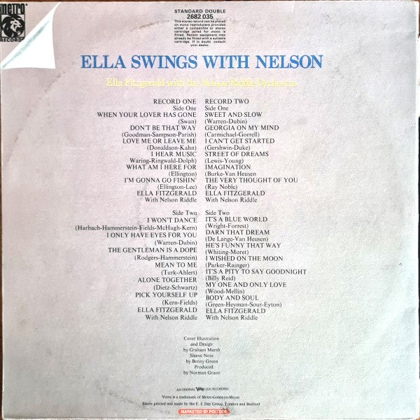 Ella Fitzgerald - Ella Swings With Nelson (2xVinyl, LP, Compilation) Very Good Plus (VG+) / Good Plus (G+)