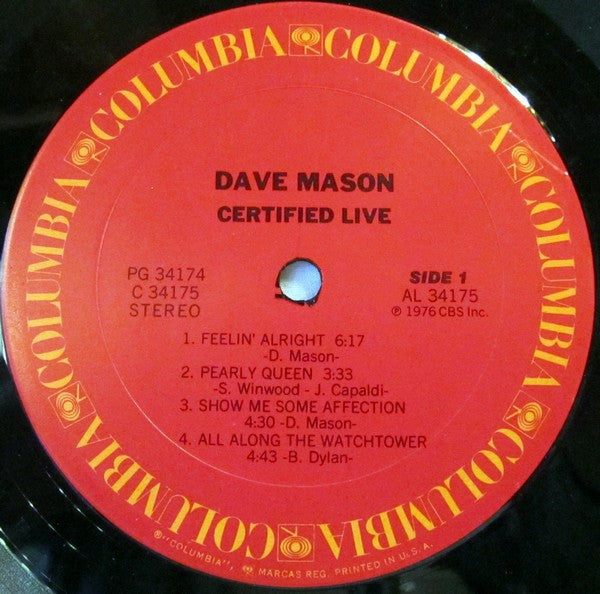 Dave Mason - Certified Live (Vinyl, LP, Album)