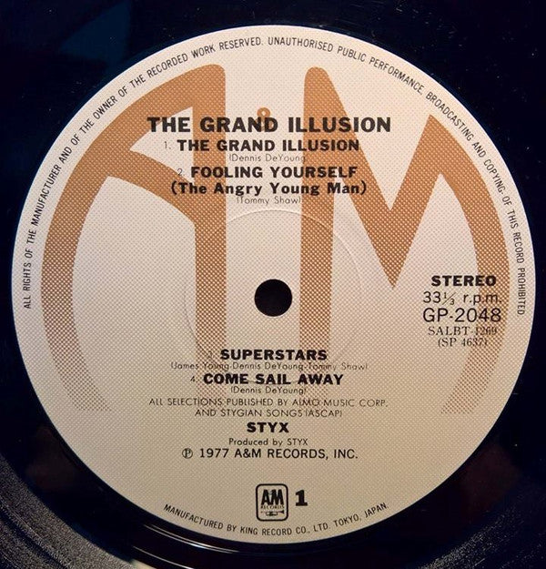 Styx - The Grand Illusion (Vinyl, LP, Album) Very Good Plus (VG+) / Very Good Plus (VG+)