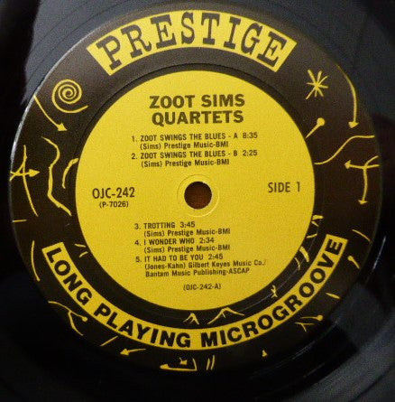 Zoot Sims - Quartets (Vinyl, LP, Album, Reissue) Good Plus (G+) / Near Mint (NM or M-)
