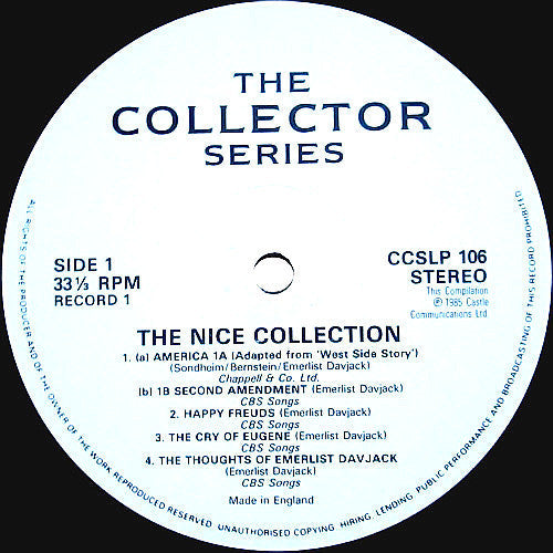 The Nice - The Nice Collection (2xVinyl, LP, Compilation, Stereo) Very Good Plus (VG+) / Very Good Plus (VG+)