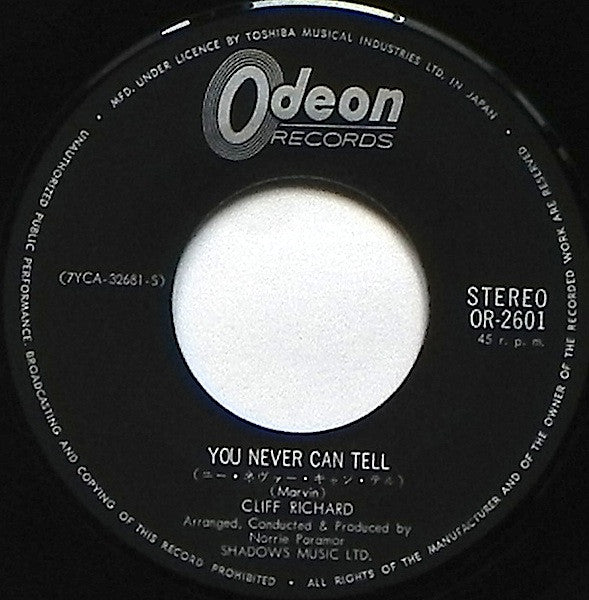 Cliff Richard - Goodbye Sam, Hello Samantha / You Never Can Tell (Vinyl, 7") Very Good Plus (VG+) / Very Good Plus (VG+)