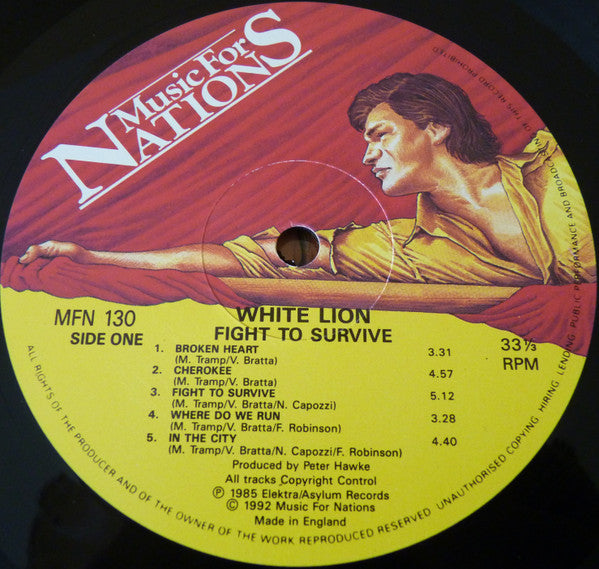 White Lion - Fight To Survive (Vinyl, LP, Album, Reissue) Very Good (VG) / Very Good (VG)