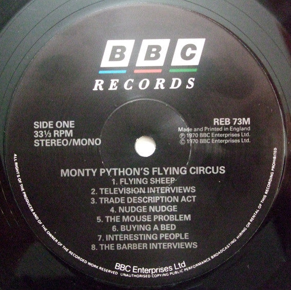Monty Python - Monty Python's Flying Circus (Vinyl, LP, Repress) Very Good (VG) / Very Good Plus (VG+)