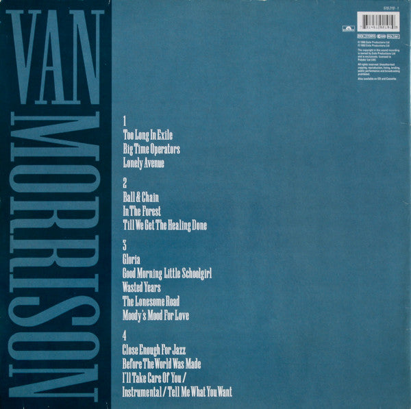 Van Morrison - Too Long In Exile (2xVinyl, LP, Album, Stereo) Very Good (VG) / Very Good Plus (VG+)