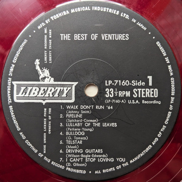 The Ventures - The Best Of Ventures = ベスト・オブ・ヴェンチャーズ (Vinyl, LP, Compilation, Stereo) Good Plus (G+) / Very Good (VG)