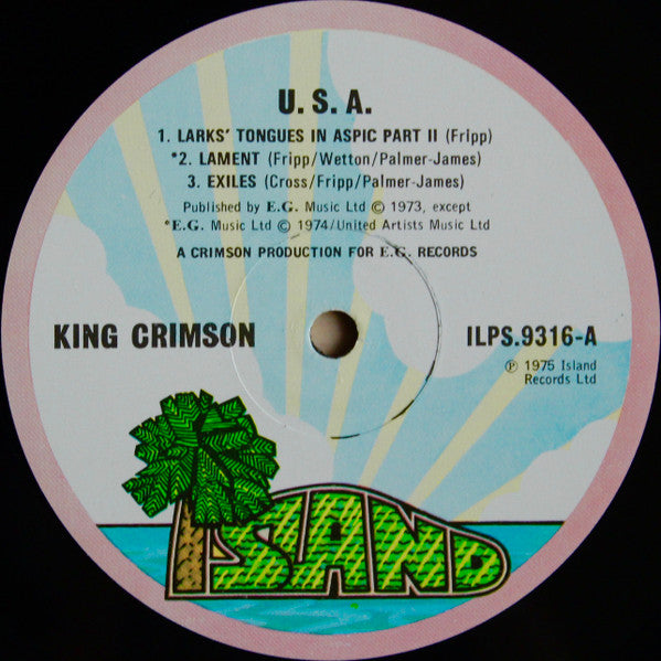 King Crimson - USA (Vinyl, LP, Album) Very Good (VG) / Very Good (VG)