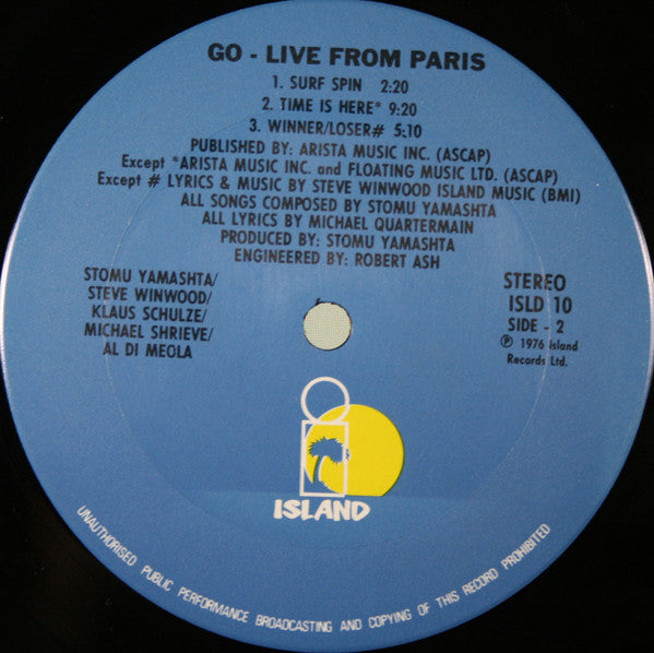 Stomu Yamashta's Go - Go Live From Paris (2xVinyl, LP, Album) Very Good (VG) / Very Good (VG)