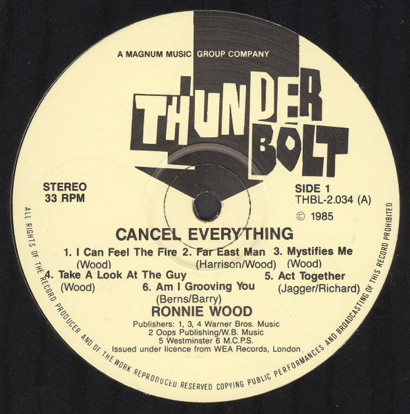 Ron Wood - Cancel Everything (Vinyl, LP, Album, Reissue) Good Plus (G+) / Very Good (VG)