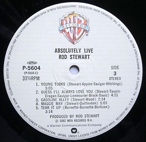 Rod Stewart - Absolutely Live (2xVinyl, LP, Album) Very Good Plus (VG+) / Very Good Plus (VG+)